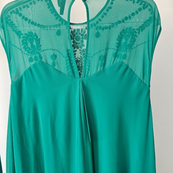 Guess by Marciano Jade Asymetrical Chiffon Beaded Sleeveless Flare Midi Dress - Picture 6 of 10